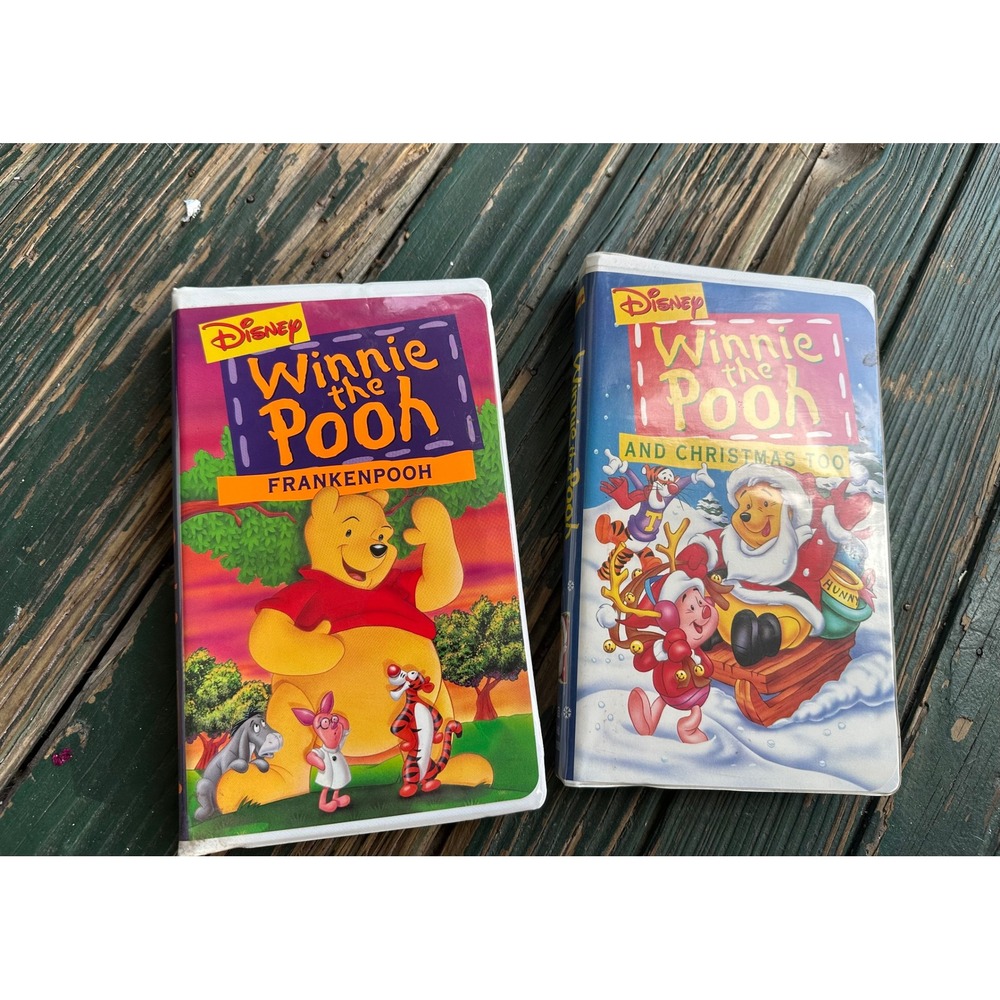 Disney Winnie the Pooh VHS Frankenpooh & Winnie the Pooh and Christmas Too Set